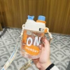 X152-7008 Double-spout straw cup, summer water cup for girls, cute portable cup for children, high appearance level for students, plastic water bottle for adults Item Picture